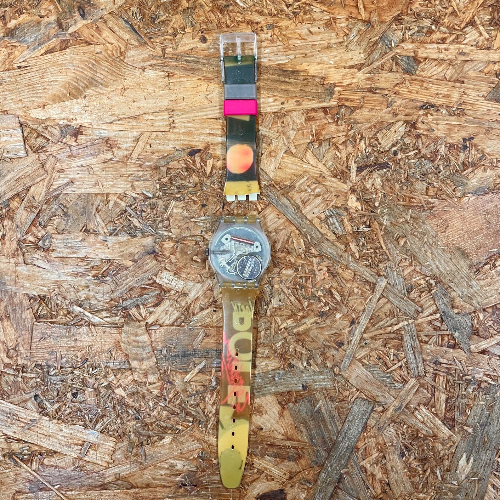 93年製 swatch 腕時計 ZERO POINT GK163 スウォッチ 外箱付き 不動 