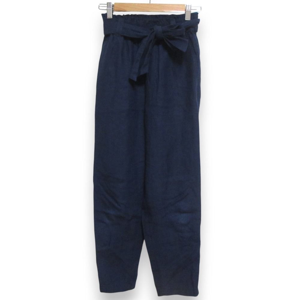 美品 23SS HYKE ハイク LINEN TAPERED PANTS リネン100％ リボンベルト  