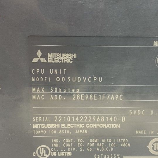 ユニバーサルモデル高速タイプQCPU QO3UDVCPU