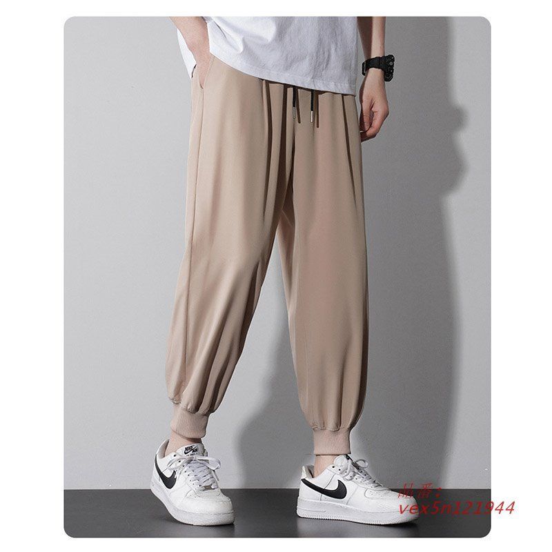 ジョガーパンツ ワイドパンツ メンズ 夏服 ゆったり アイスシルク