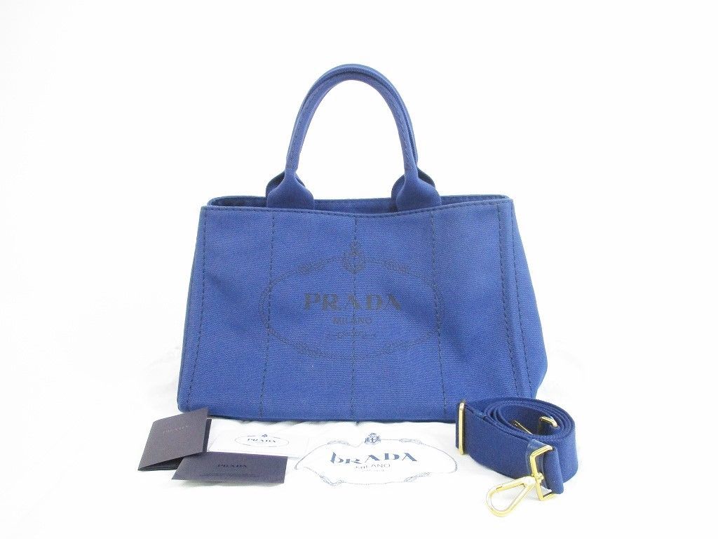 超美品】 プラダ PRADA カナパ デニム ハンドバッグ トート