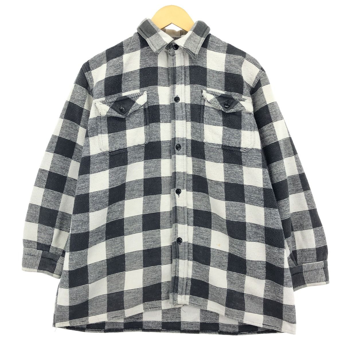 希少カラー Supreme 本物 バッファローチェックシャツ コーヒーブラウン 古着 80年代~ CHAMPION バッファローチェック 長袖 ヘビーネル