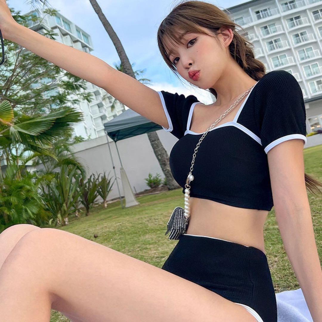ブラック セパレート水着 ハイウエスト 水着 レディース ビキニ セパレート ハイウエスト ハイレグ