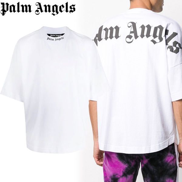 2 PALM ANGELS オーバーサイズ バックロゴ ホワイト 半袖 Tシャツ PMAA002F21JER002 PMAA002C99JER001  XS～S