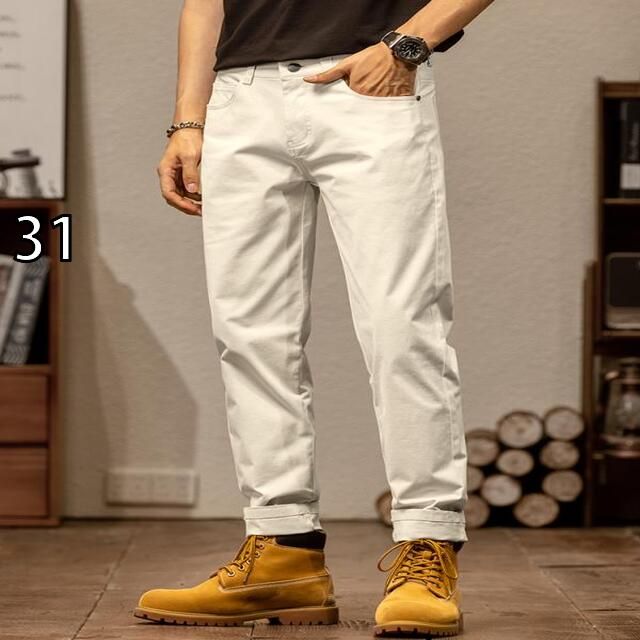 31 メンズ ファッション 服 男性用 オシャレ シンプル 大人 かっこいい ストリート アメリカン ハイエンド カジュアル パンツ ストレート レトロ コットン