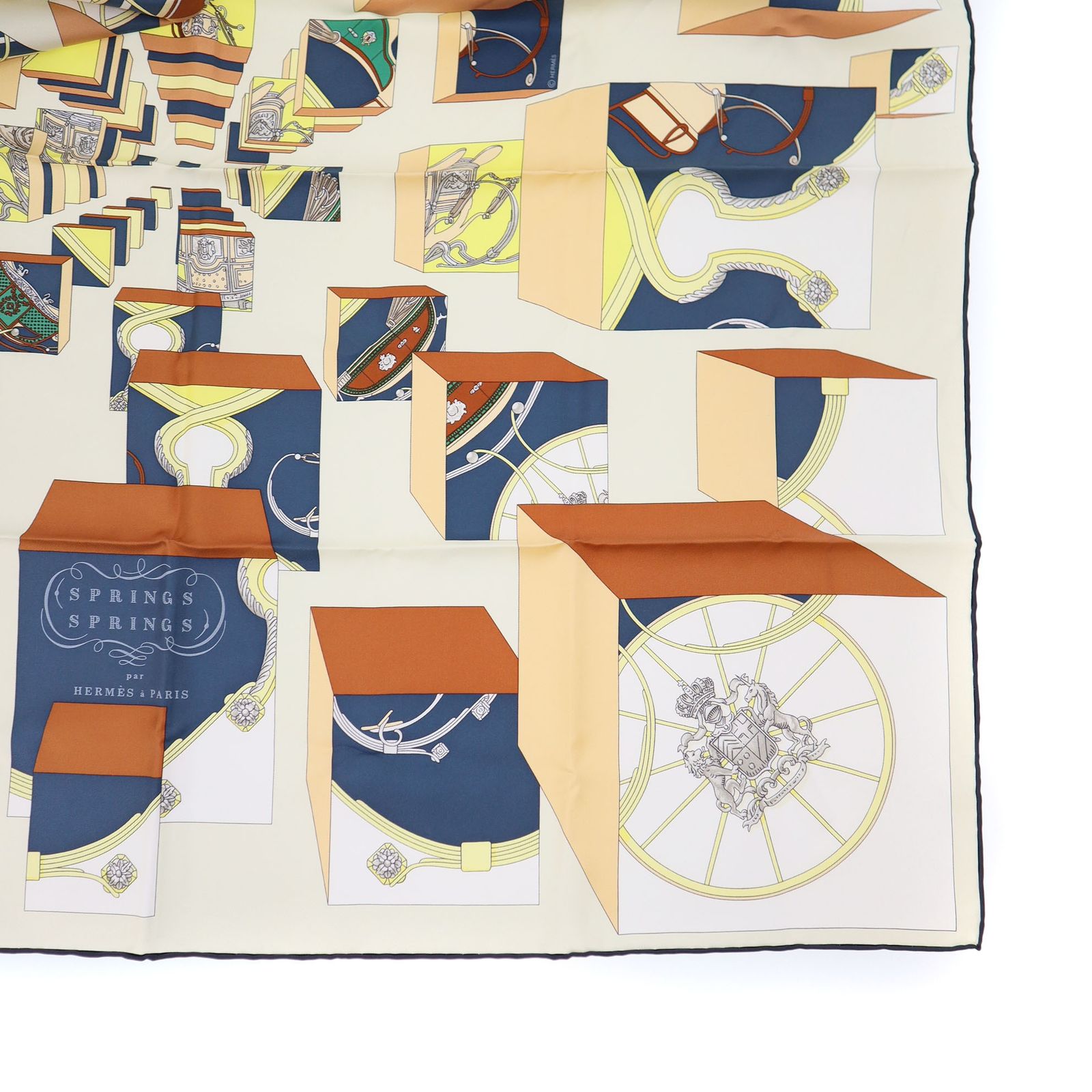 【最終価格】エルメス　カレ90 スカーフ　SPRINGS SPRINGS エルメス HERMES カレ90 SPRING S ピンク シルク レディース