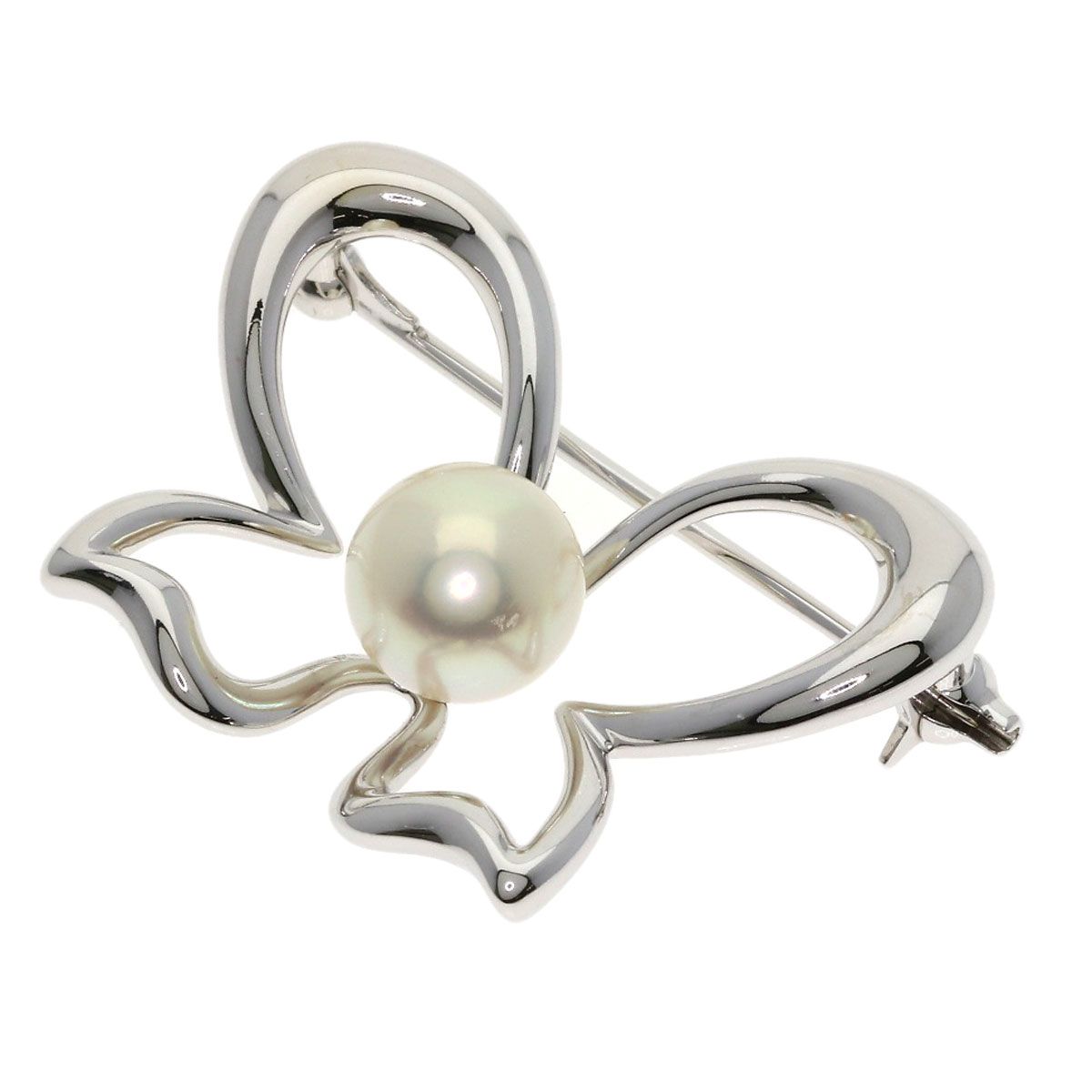 MIKIMOTO ミキモト パール 真珠 ブローチ K18WG レディース