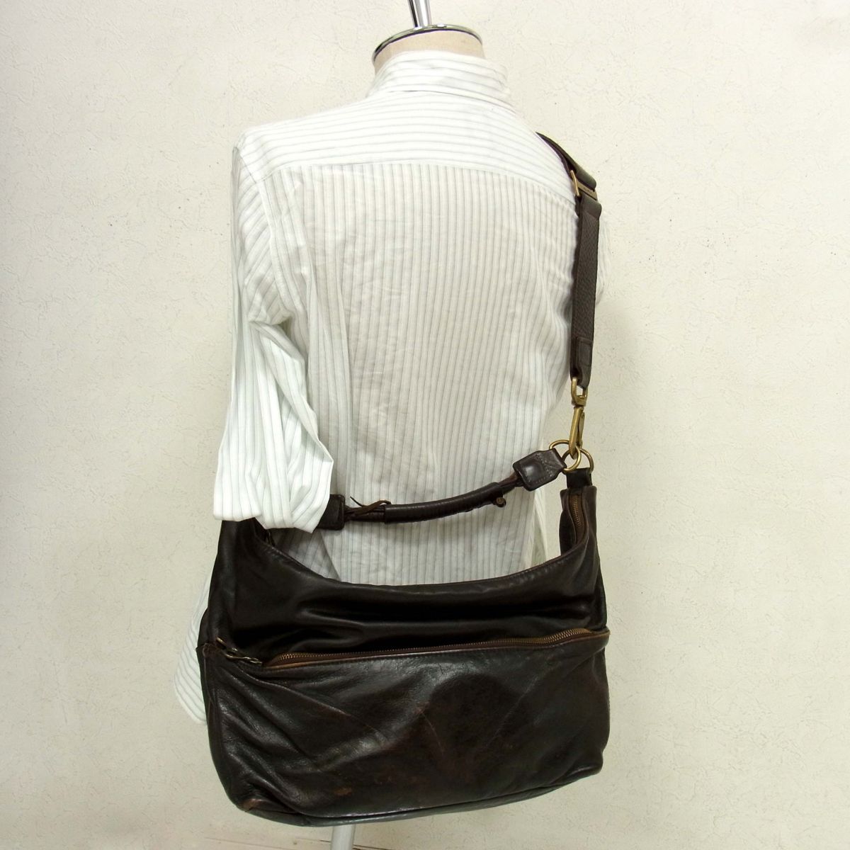 ◇JAS-M.B. 2way アンティーク加工 レザー ショルダーバッグ