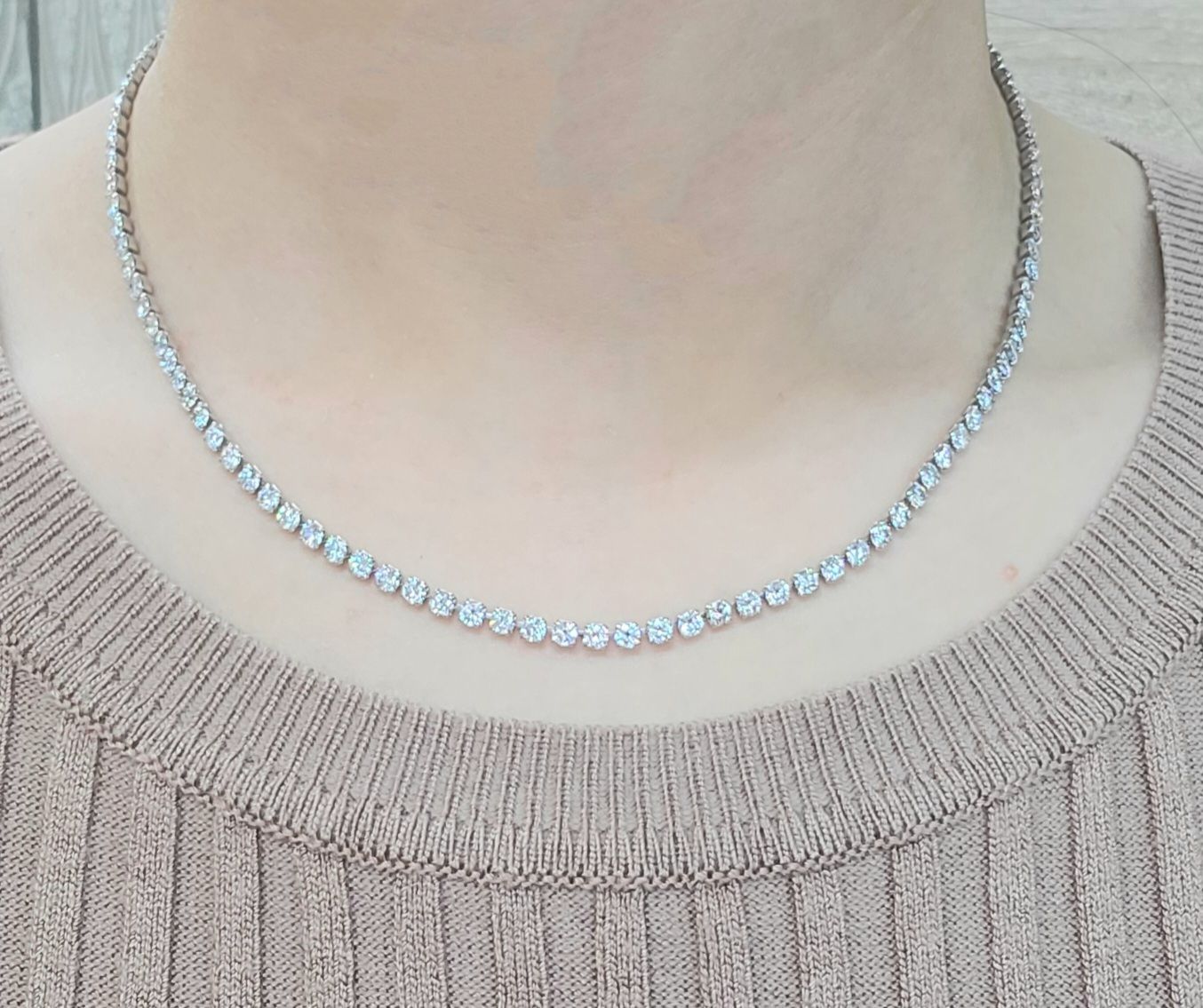 最高級10ct ダイヤモンド Pt850 プラチナ テニスネックレス 鑑別書付