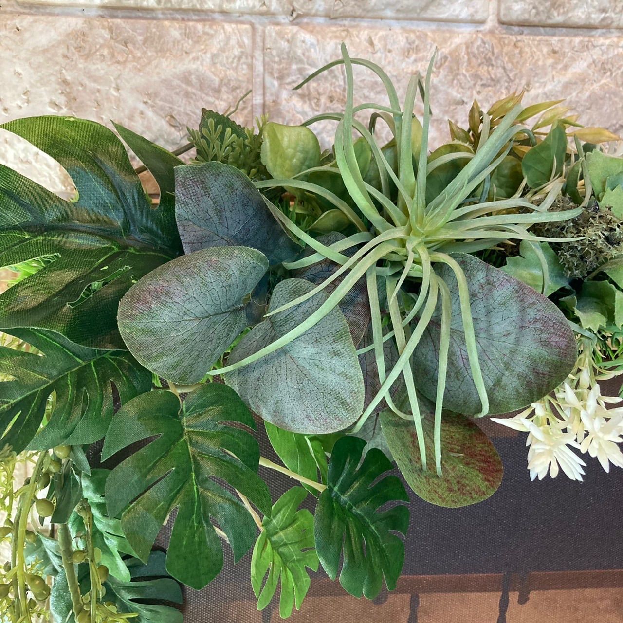 光触媒 人工観葉植物 ウォールグリーン フェイク フラワー 絵画セット