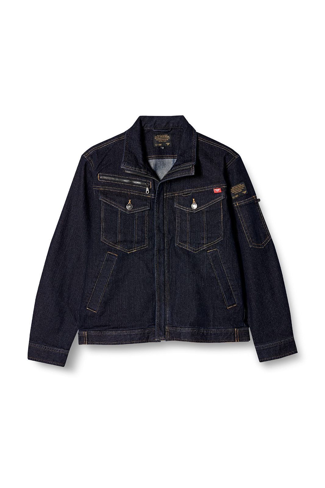 Size 3L_Color ネイビー フォーキャスト デニムストレッチジャケット 激ラクデニムブルゾン メンズ ネイビー 日本 3L 日本サイズ3L相当