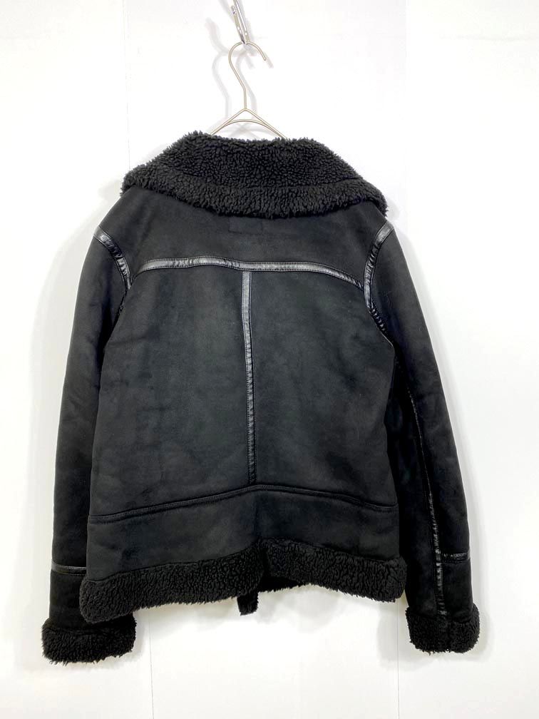 ZARA ザラ フェイクムートン ダブルライダース ジャケット