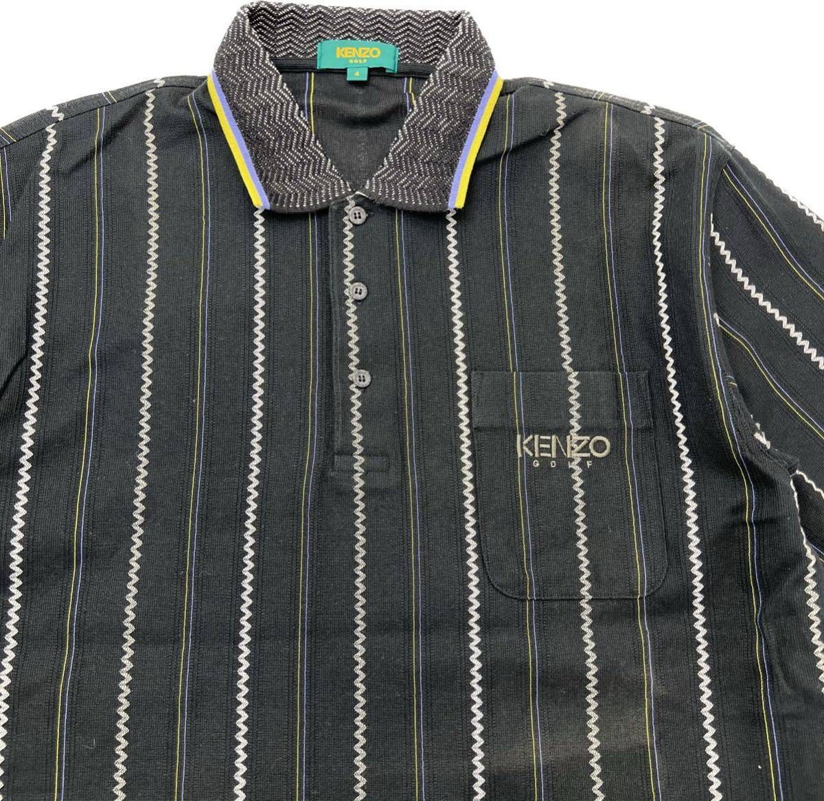 KENZO GOLF ☆ 他にないデザイン◎ ストライプ 半袖 ポロシャツ KENZO GOLF ☆ 他にないデザイン◎ ストライプ 半袖 ポロシャツ