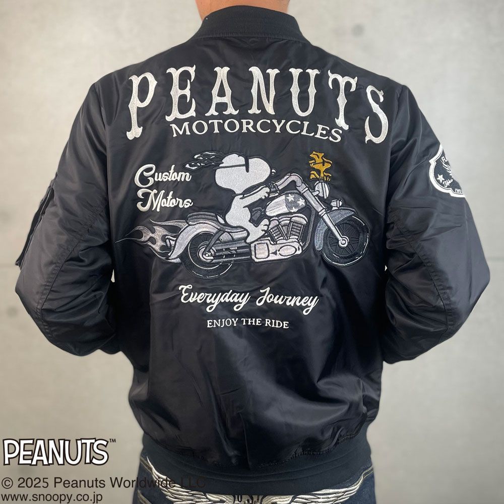 SNOOPY×Flagstaff PEANUTS BIKER MA-1 黒XL SNOOPY×Flagstaff PEANUTS BIKER MA-1 フラッグスタッフ スヌーピー