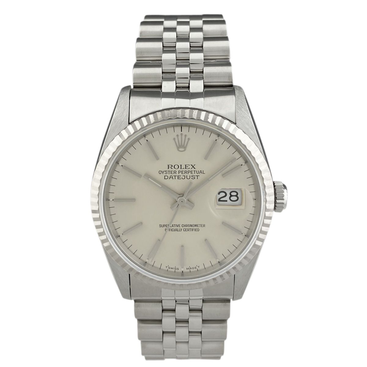 ロレックス ROLEX デイトジャスト 16234 腕時計 SS WG 自動巻き シルバー メンズ 【中古】