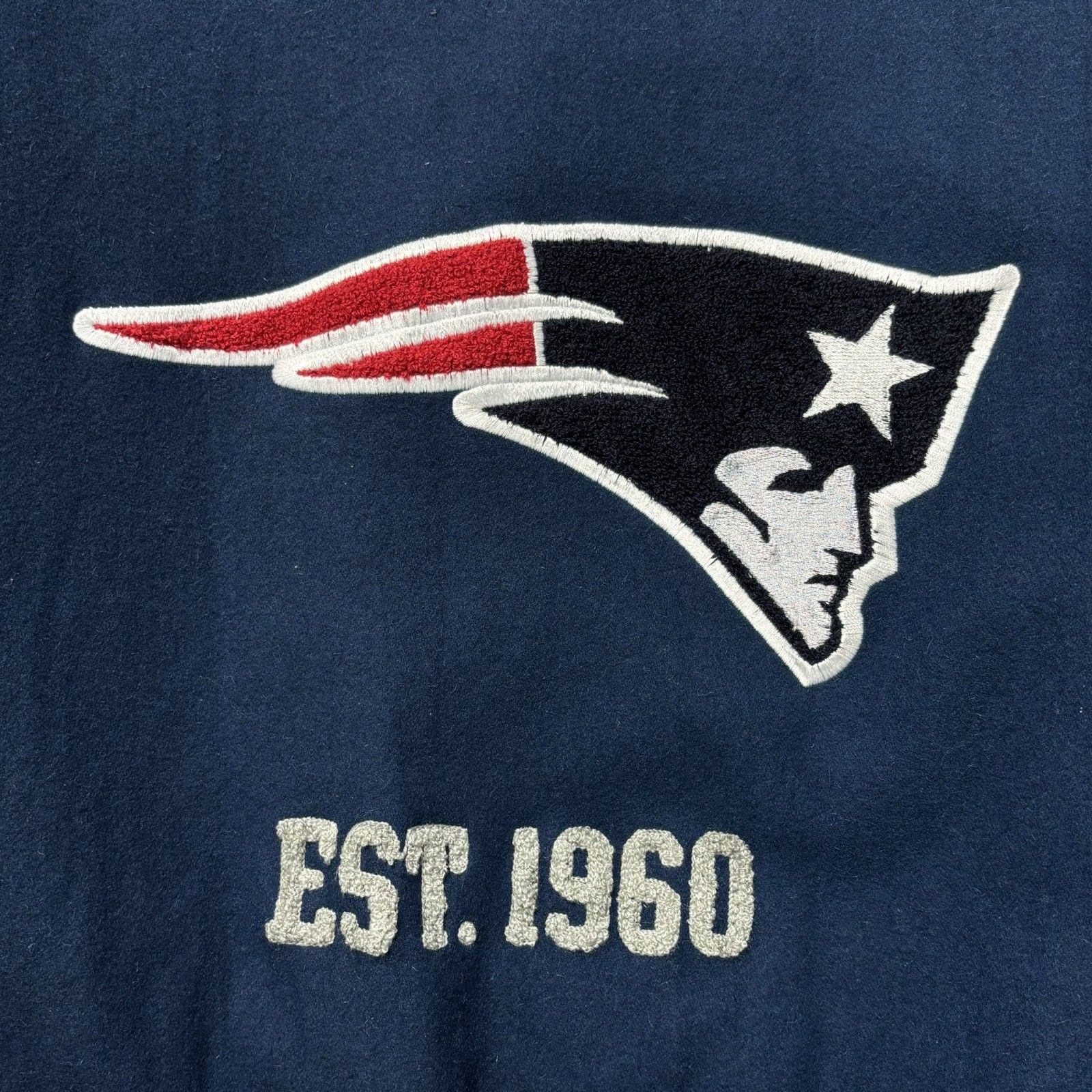 XLサイズ 00s 古着 NFL Patriots ペイトリオッツ スタジャン