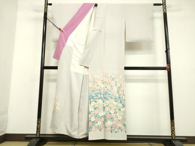 平和屋着物○本加賀友禅作家 百貫華峰 色留袖 草花文 暈し染め