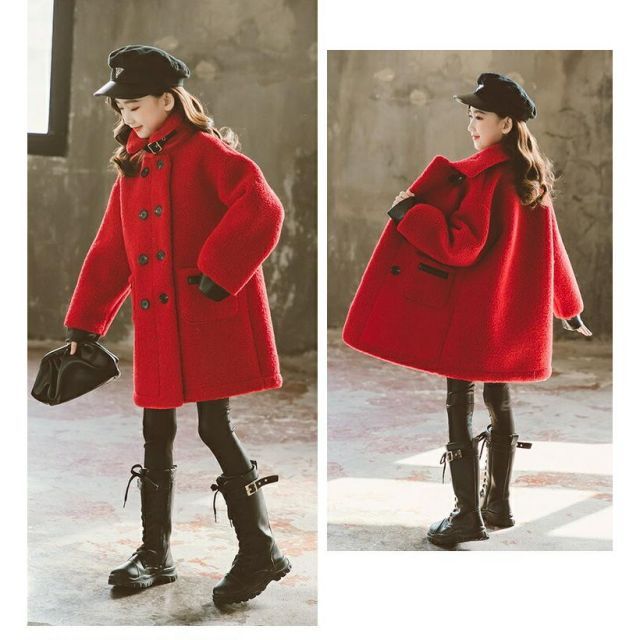 kids 2way ハイネック トレンチ 赤いコート ダッフルコート きれいめ