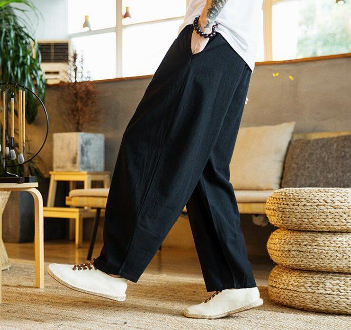 ワイドパンツ サルエルパンツ メンズ ボトムス 涼しい 無地