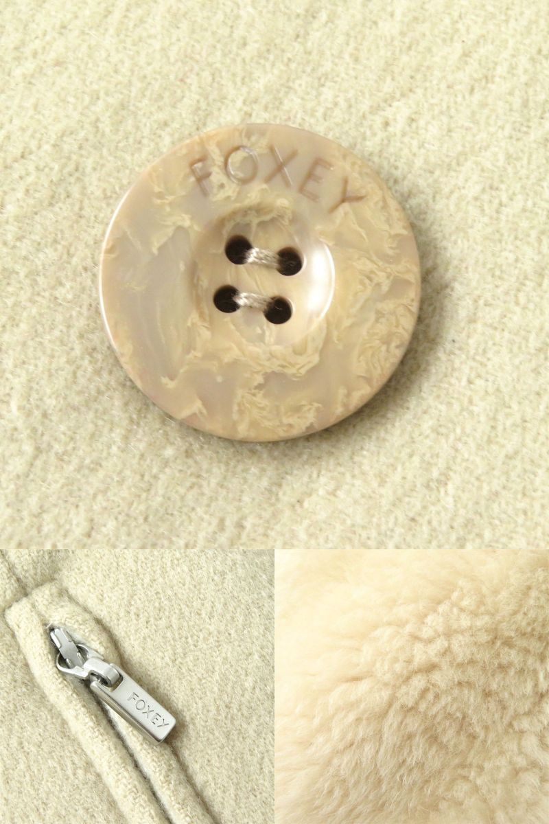 良品△正規品 FOXEY フォクシー 24834 ヌートリアファー・ロゴボタン付