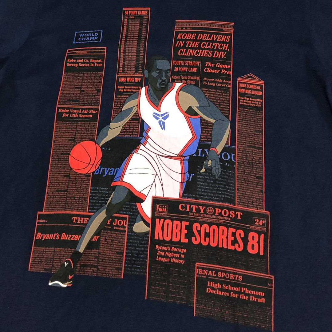 NBA コービー・ブライアント イラストプリント Tシャツ NIKE ネイビー L 古着 バスケ - メルカリ