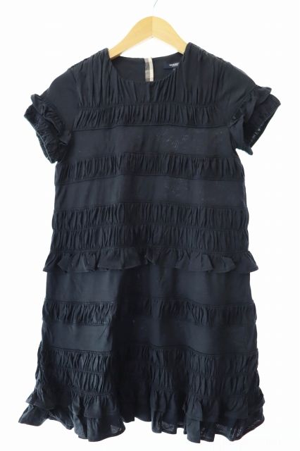 バーバリー ロンドン BURBERRY LONDON フリル ワンピース 140A 黒 ブラック ブランド古着ベクトル 中古  250125