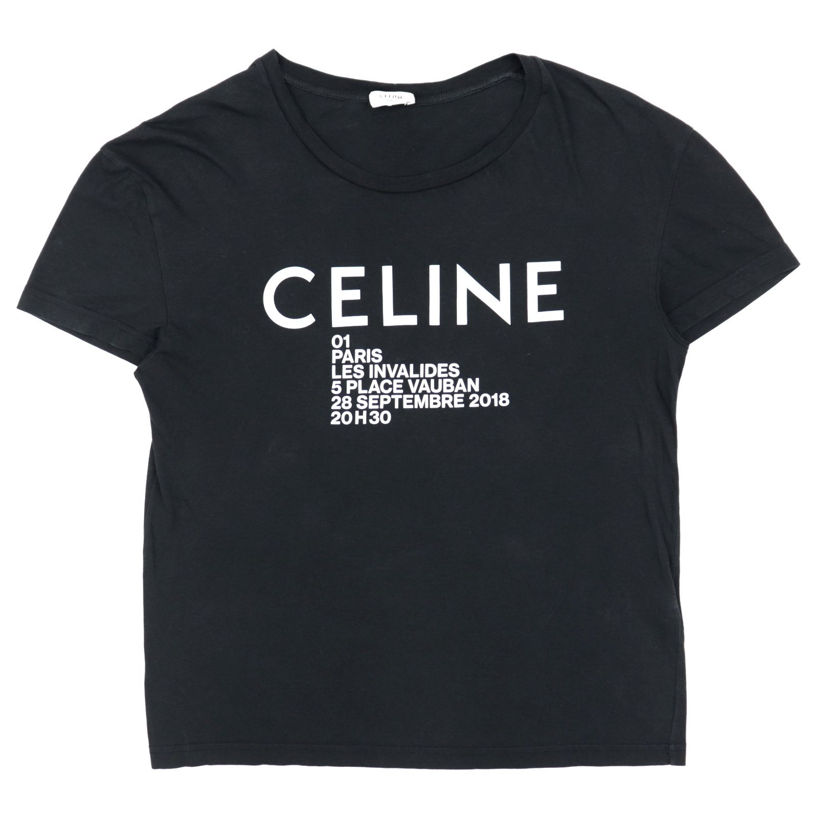 美品 セリーヌ 19SS ロゴプリント 半袖Ｔシャツ メンズ 黒 S CELINE