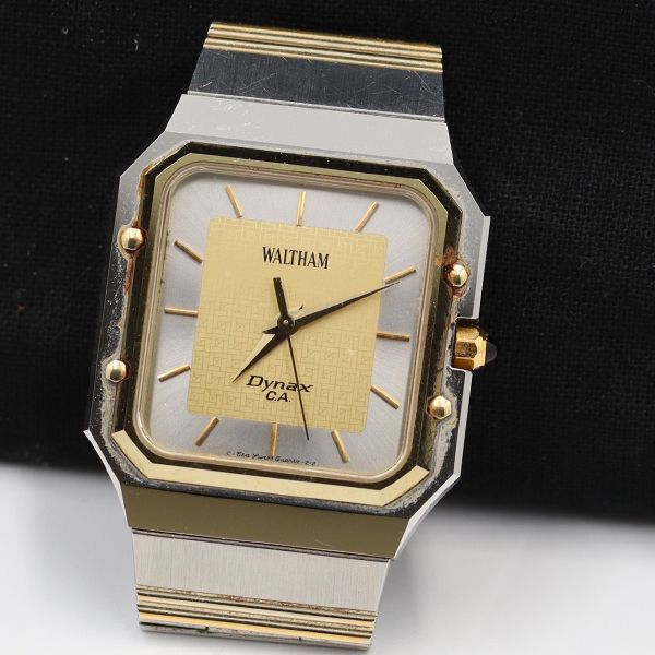 ウォルサム ダイナックス QZ ゴールド文字盤 メンズ/レディース腕時計  