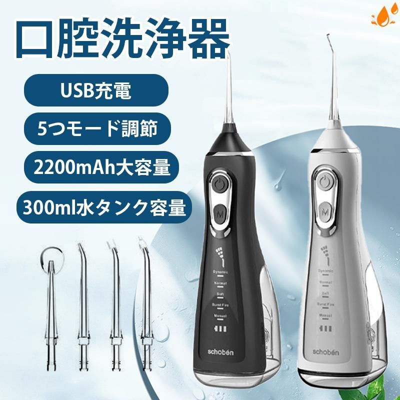 口腔洗浄機 ウォーターピック ジェットウォッシャー 歯垢除去 USB充電式