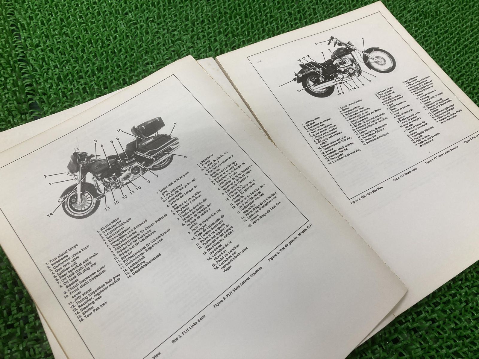 FL FX オーナーズマニュアル ハーレー 正規  バイク 整備書 1982年モデル 英語 ドイツ語 車検 パーツカタログ 整備書:22292614