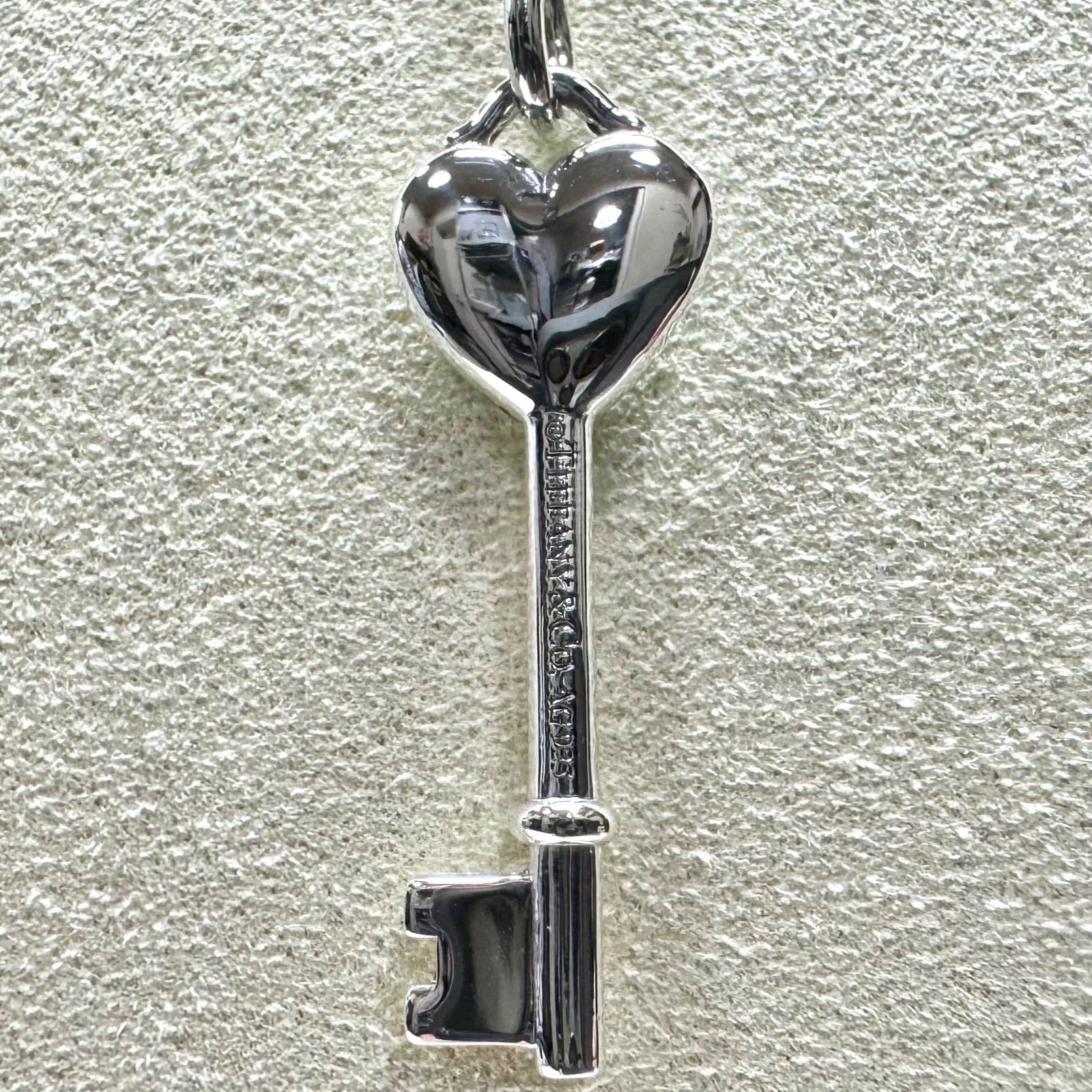 Tiffany &Co. AG925 ブルー エナメル ハート キー ネックレス シルバー 