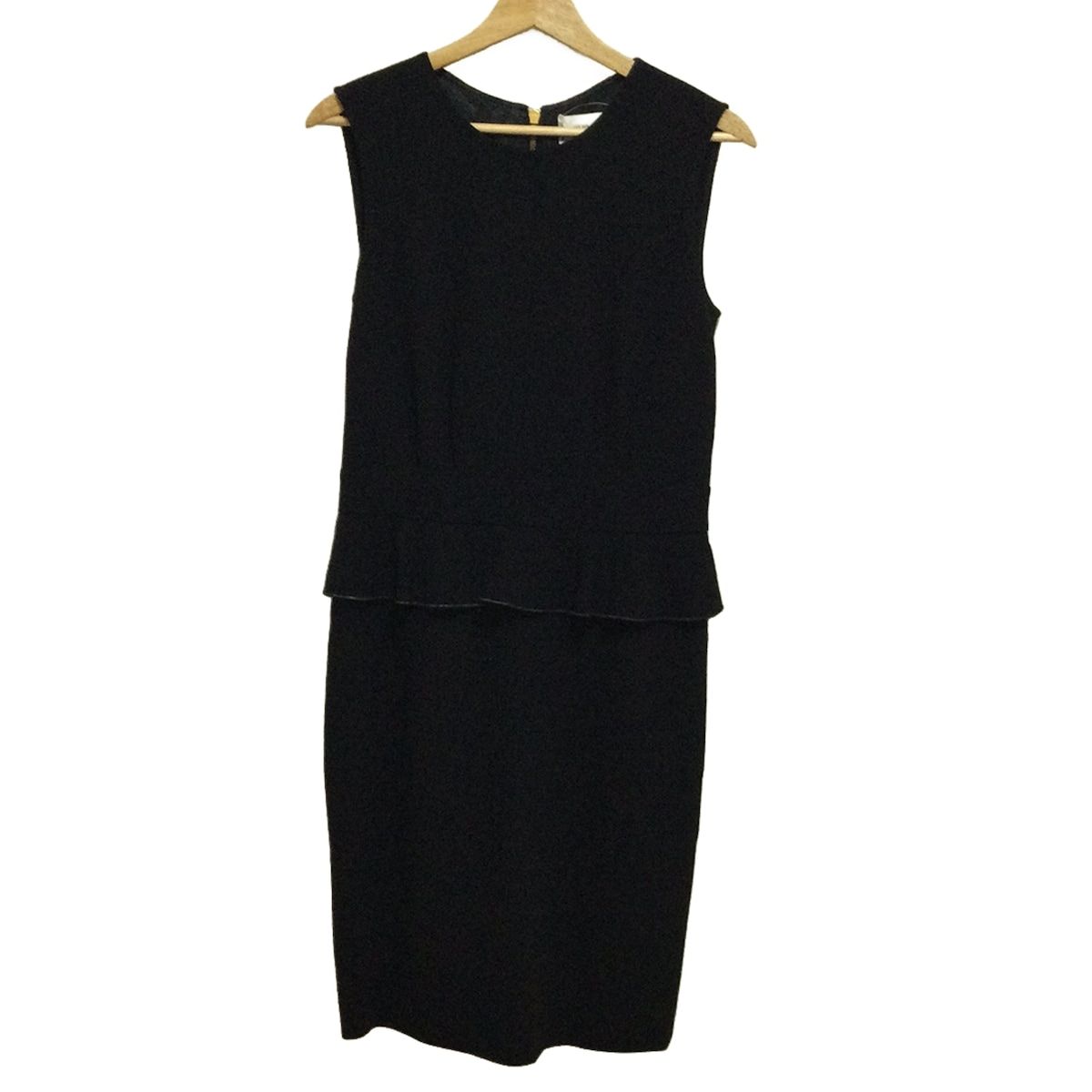 EMILIO PUCCI PUCCI エミリオプッチ ワンピース サイズ44 L レディース - 黒 クルーネック ノースリーブ ひざ丈