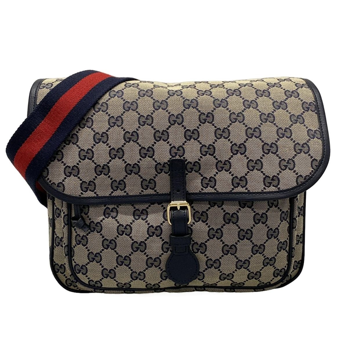 GUCCI グッチ ショルダーバッグ FADK3 ショルダーバッグ|GG柄 793823 ベージュ×ダークネイビー×レッド グッチ チルドレンズ レザー