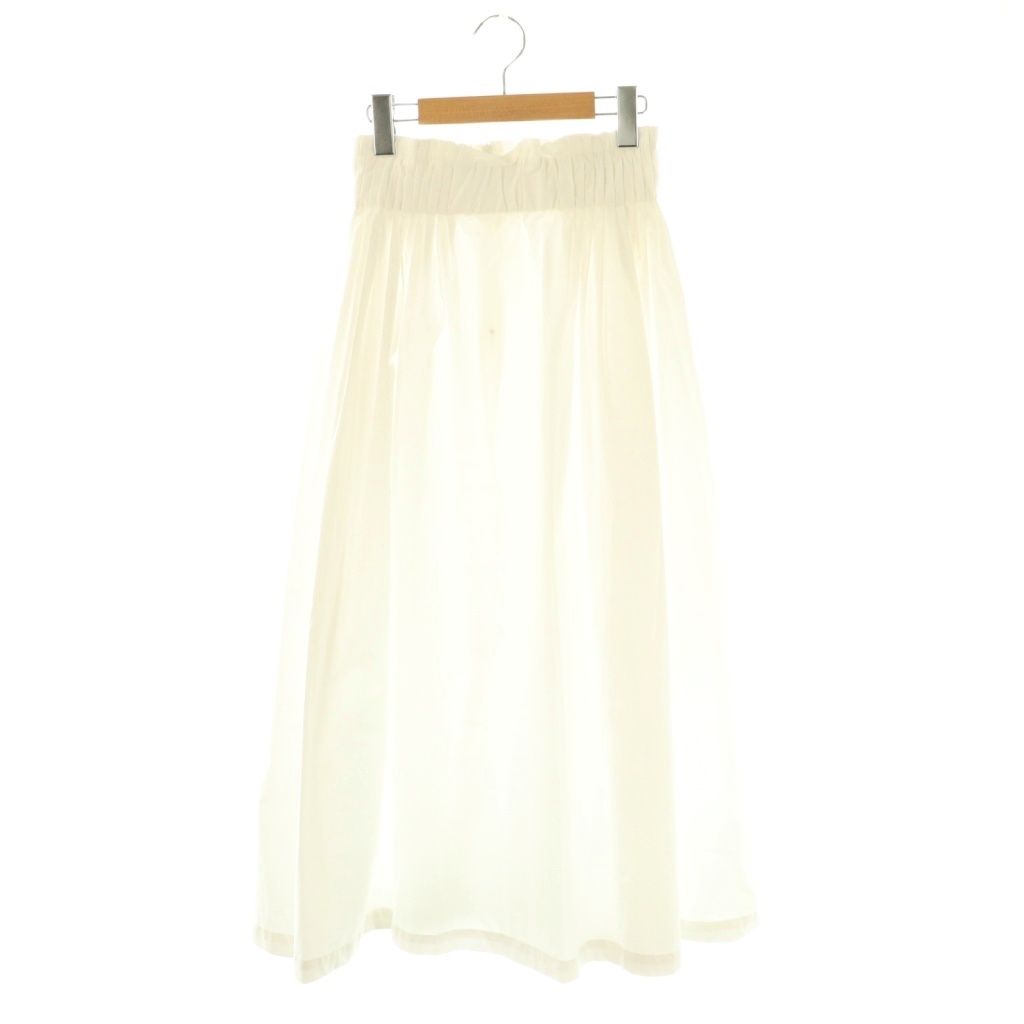 シーオール SEEALL プリーツライプライターロングスカート ギャザー マキシ M 白 ホワイト AT OS