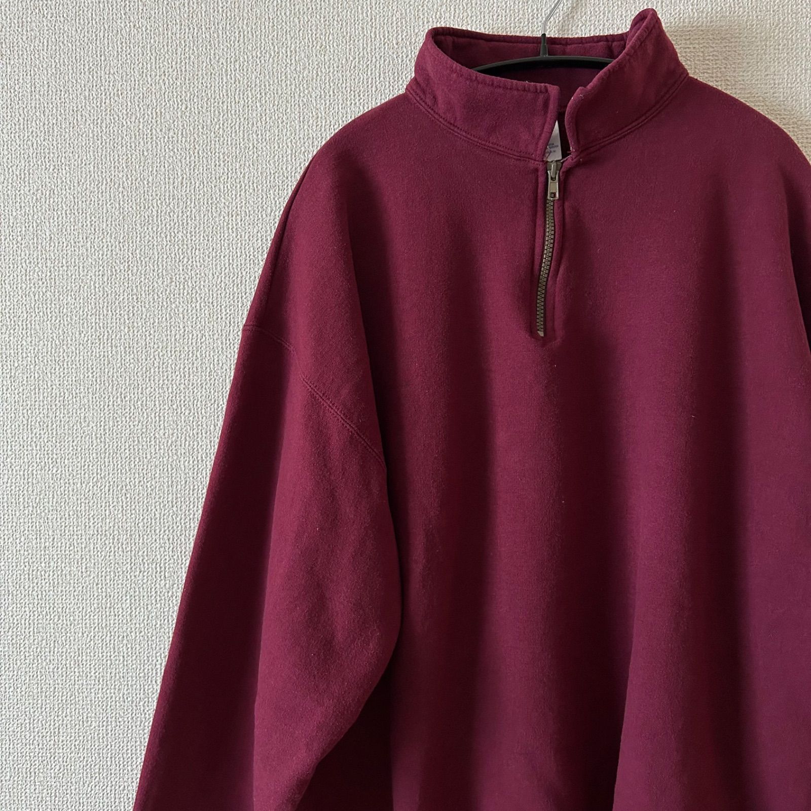 JERZEES　ハーフジップ　赤 JERZEES ジャージーズ ハーフジップ スウェット 無地 BURGUNDY XL