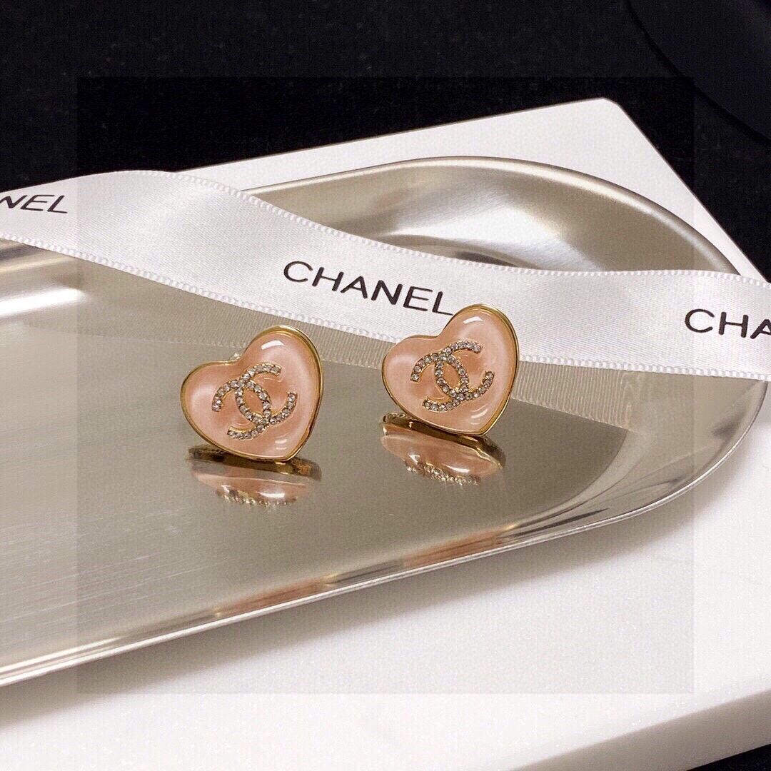 CHANEL ダブルハートモチーフピアス 今日特価】Chanel クラシック ピンク ハート ダブル C ピアス