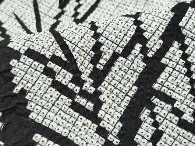 平和屋着物○本疋田絞り 訪問着 草木文 黒地 正絹 逸品 CAAW3633vf