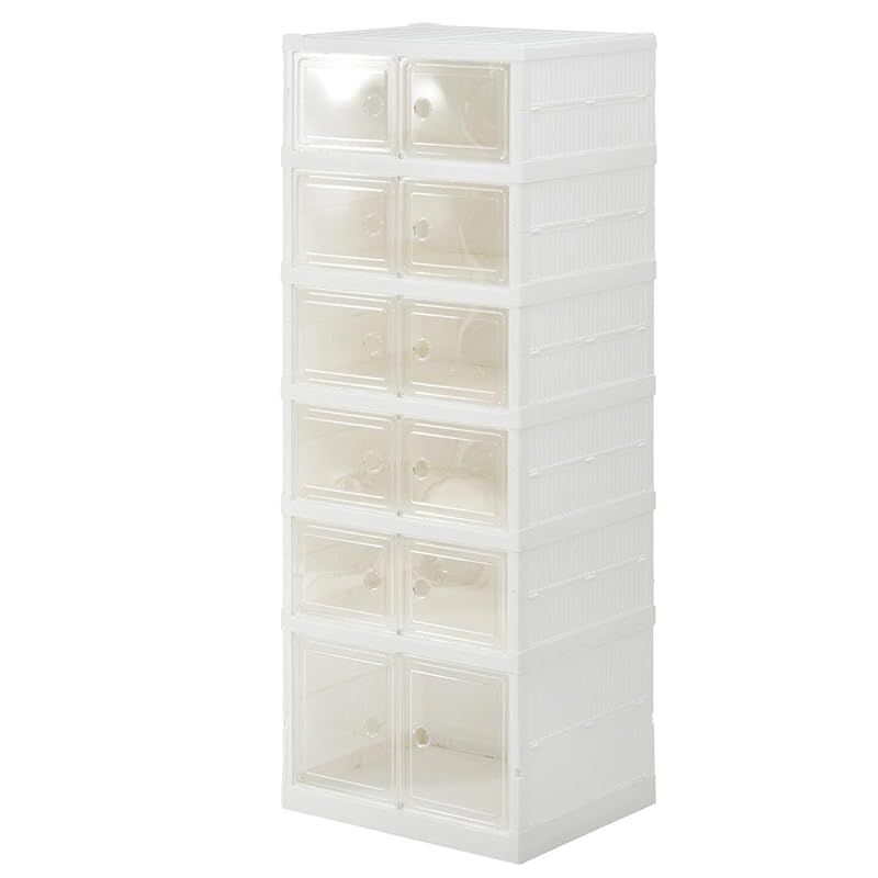 折りたたみ多目的収納ボックス 6段 BENRY ホワイト 1