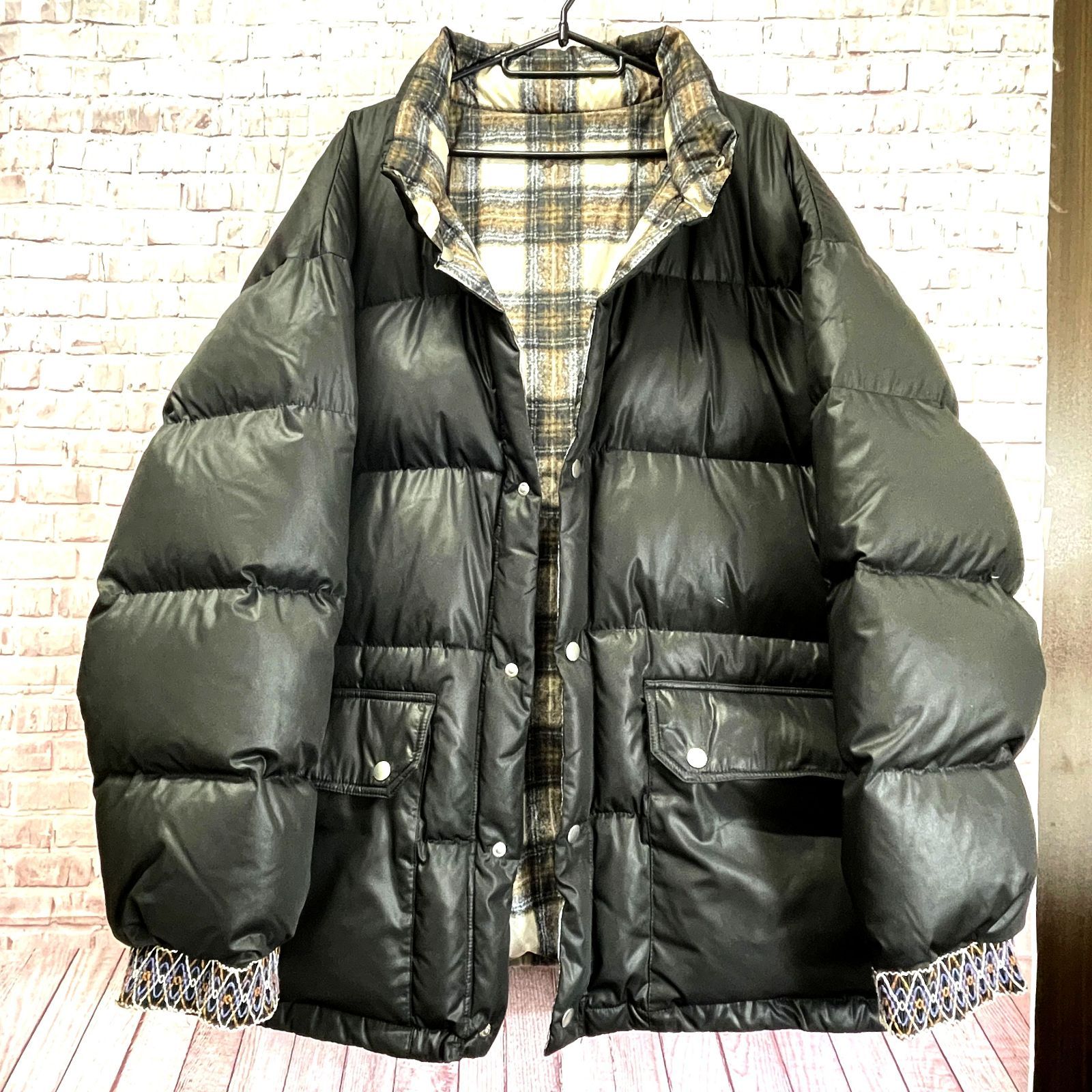 良品 DAIRIKU Check Nylon Reversible Down M - メルカリ