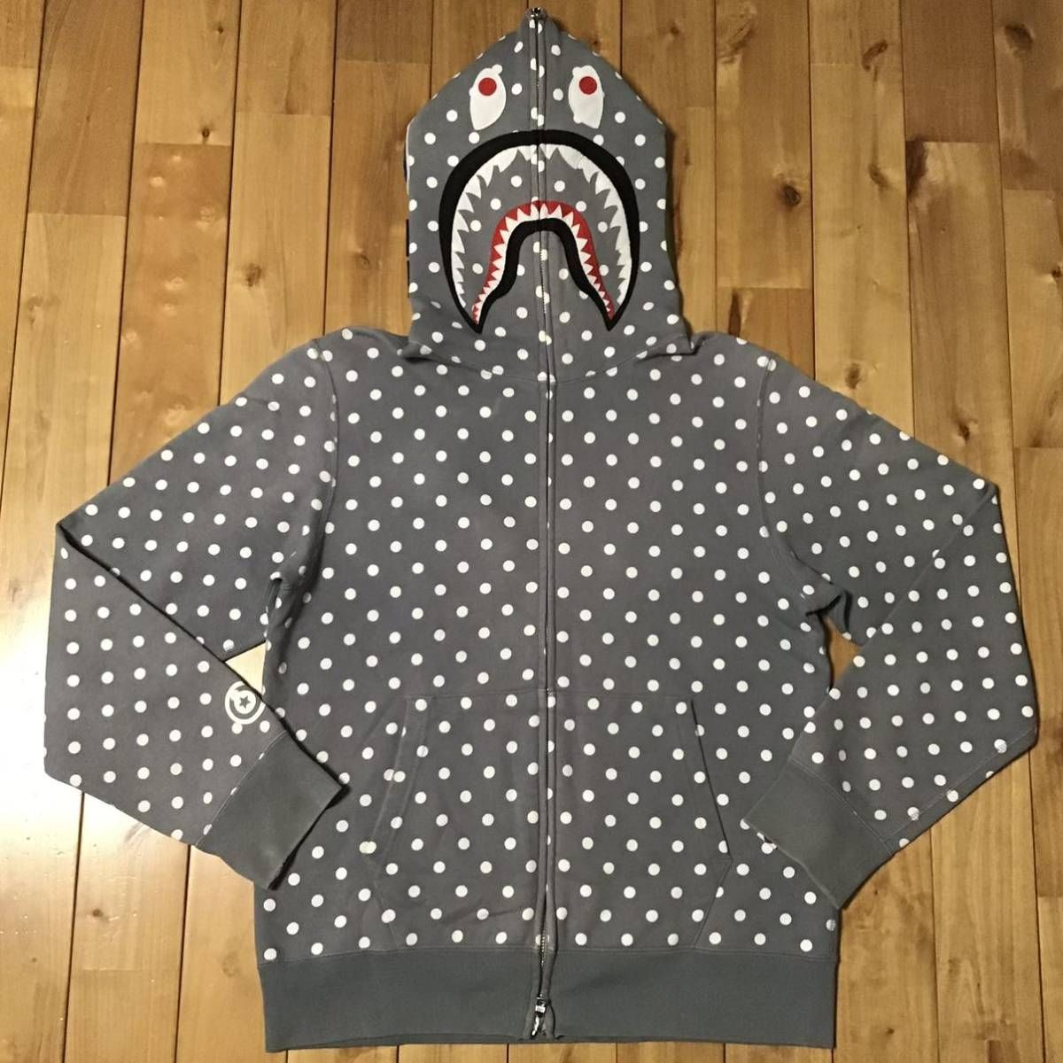 ドット シャーク パーカー Mサイズ グレー Dot shark full zip hoodie 
