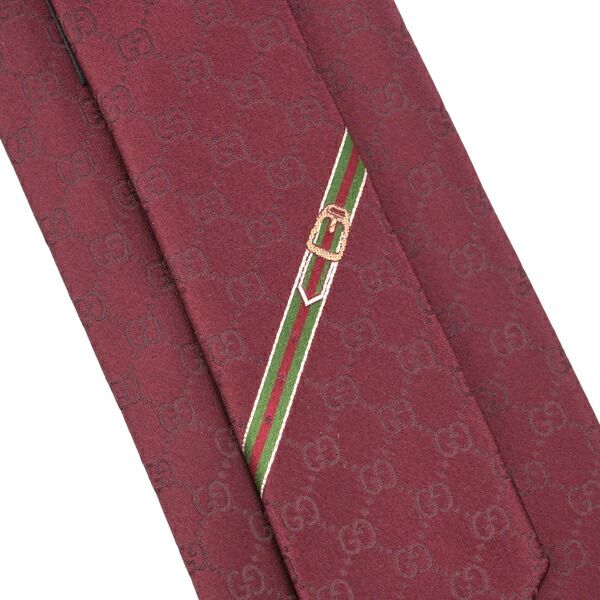GUCCI ネクタイ GG柄 ボルドー　ナロータイ GUCCI グッチ ネクタイ ニットタイ ナロータイ GG柄 ボルドー - 小物