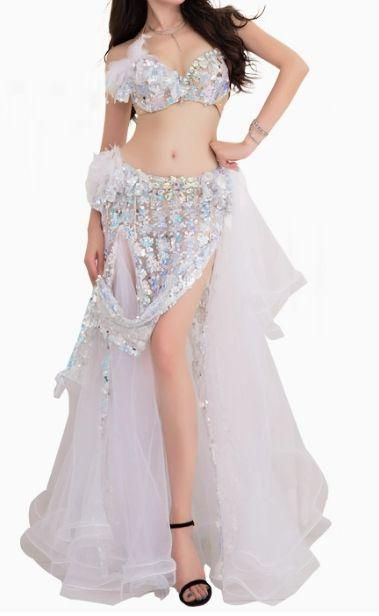 くわーたん　ベリーダンス衣装 上下セット ブラ スカート オーダーメイド ベリーダンス衣装 上下セット 羽根 ブラ スカート オーダーメイド