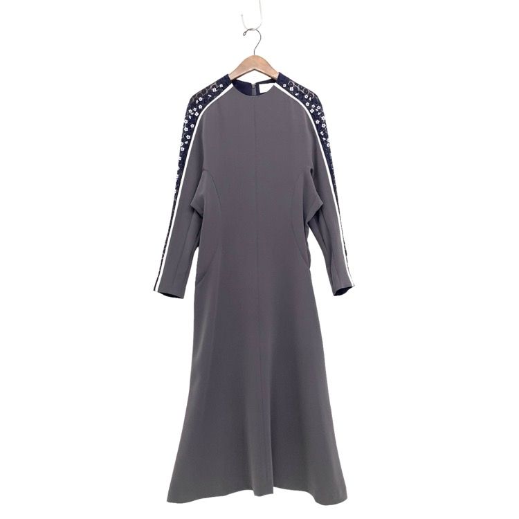 Mame Kurogouchi マメクロゴウチ Osmanthus Motif Embroidery Dress 金木犀ドレス ショルダーレース ワンピース グレー 1 MM21FW-DR038 - メルカリ