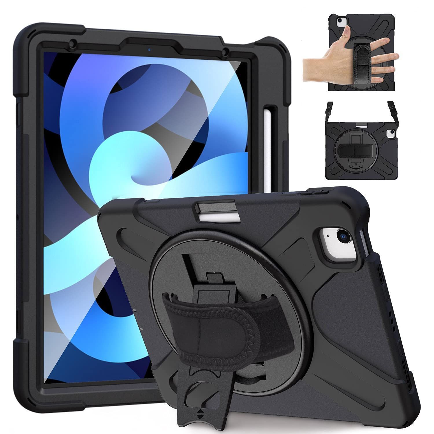 Air 5 ケース Pro 11 2025 2020 iPad 4 10 9 インチ カバー TSQQST ペンホルダー Pencil収納 Pencilのペアリングとワイヤレス充電に対応 3