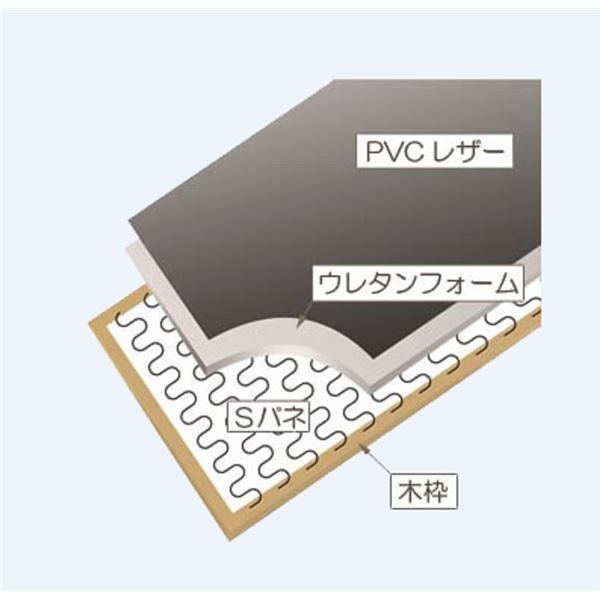 リビングソファー 【3人掛け アイボリー】 幅182cm 木製構造 合皮/合成皮 リビングソファー 【3人掛け アイボリー】 幅182cm 木製構造 合皮/合成