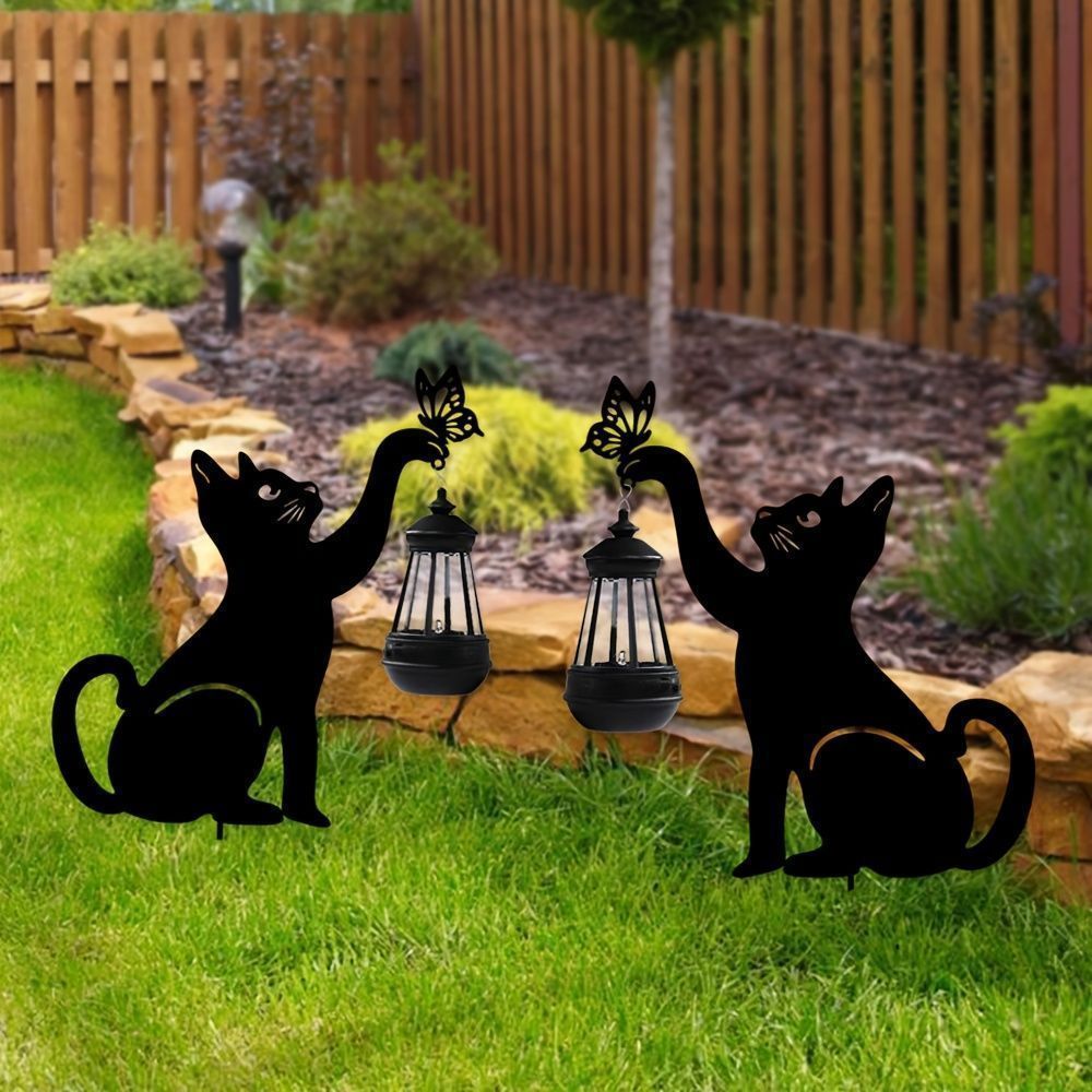 猫 ソーラーライト