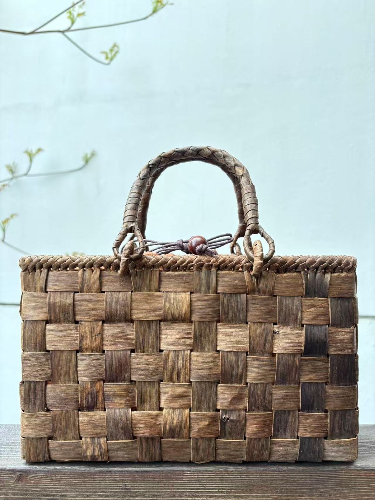 胡桃 胡桃籠バッグ くるみかごバッグ 市松編み 内布あり 胡桃 胡桃籠バッグ