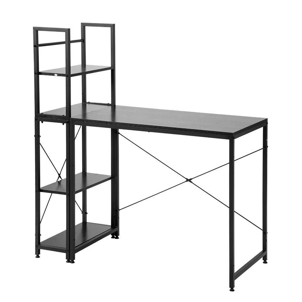 【ブラック】パソコンデスク ラック付き デスク ワークデスク 木製 学習デスク ブラック】パソコンデスク ラック付き デスク ワークデスク 木製 学習