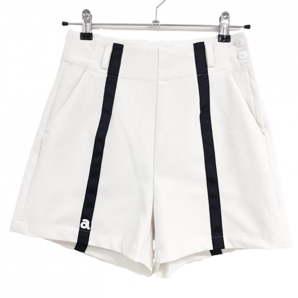 特価【超美品】アルチビオ ショートパンツ 白×黒 ライン ストレッチ レディース 38(M) ゴルフウェア 2024年モデル archivio