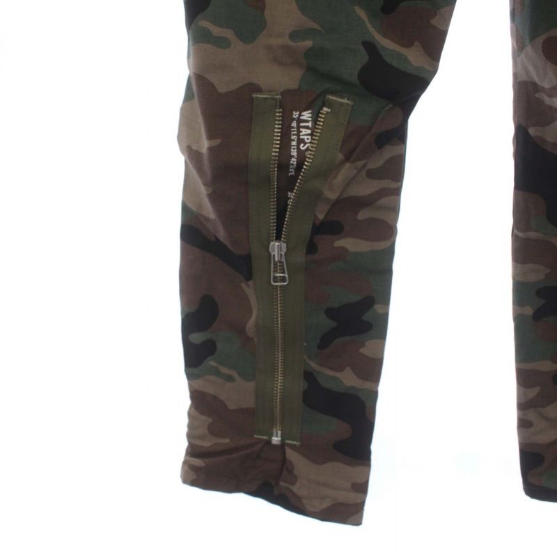 ダブルタップス WTAPS 20AW BIZZ TROUSERS COTTON.SATIN.CAMO カーゴパンツ カモフラ 迷彩 01 S カーキ  202TQDT-PTM03 /KH - メルカリ